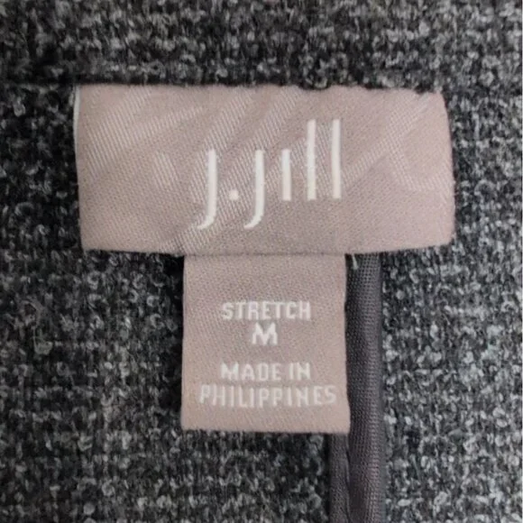 J Jill 2 Button Blazer Womens Size Medium Gray Academia Wool Blend Unlined - Picture 5 of 8